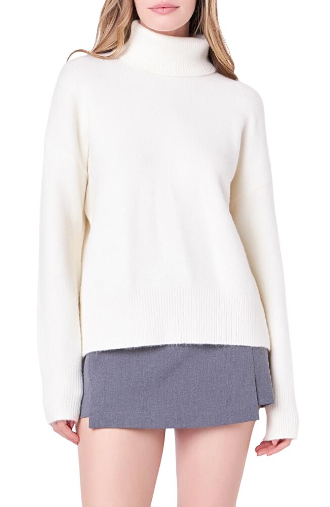 English Factory Notch Hem Turtleneck Sweater in Cream Cover