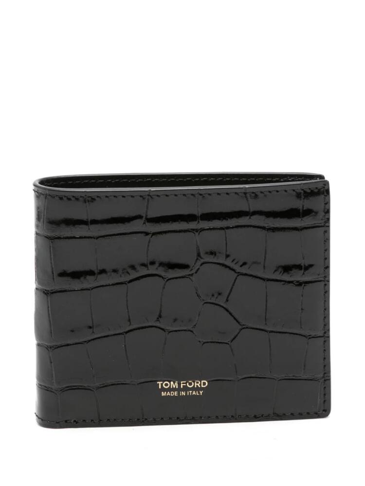 TOM FORD croc-effect glossy wallet - Black Cover