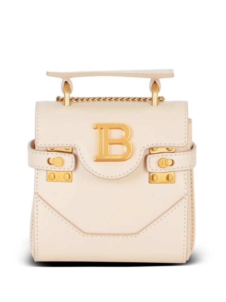 Balmain mini B-Buzz 12 leather handbag - Neutrals Cover