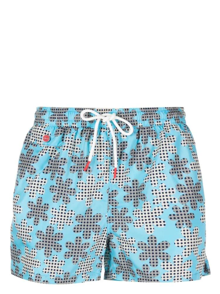 Kiton floral-print swim shorts - Blue Cover