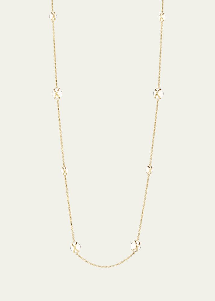 L. Klein Prisma 18k Gold Crystal Quartz Station Chain Necklace Cover