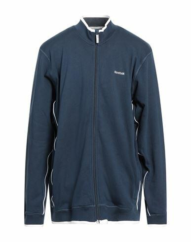 Reebok Man Sweatshirt Midnight blue Cotton, Polyester Cover