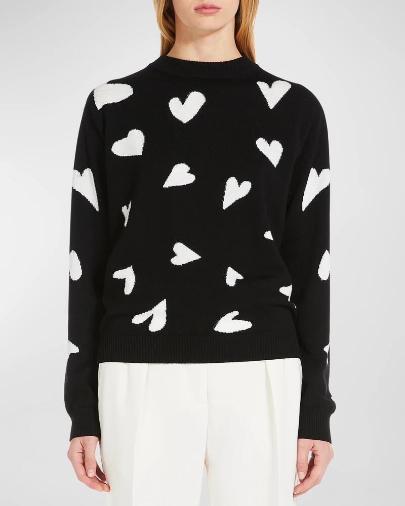 Max Mara Studio Arold Heart Intarsia Crewneck Sweater Cover