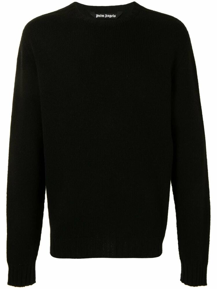 Palm Angels curved-logo wool-blend jumper - Black Cover