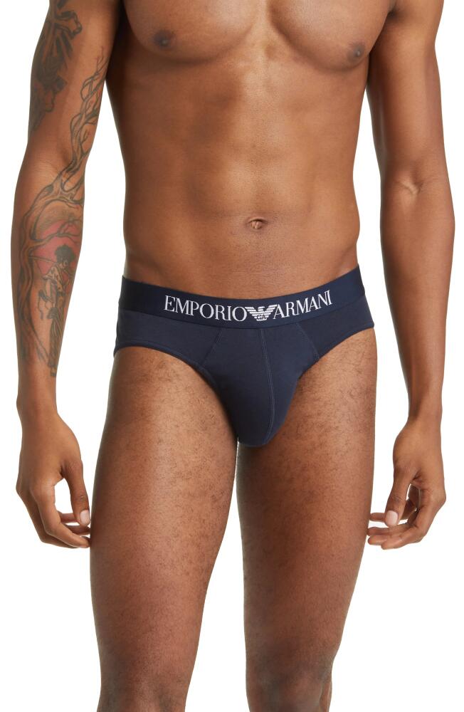 Emporio Armani Stretch Cotton Briefs in Navy Cover