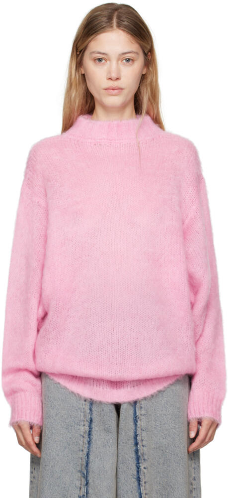 MM6 Maison Margiela Pink Brushed Knit Sweater Cover