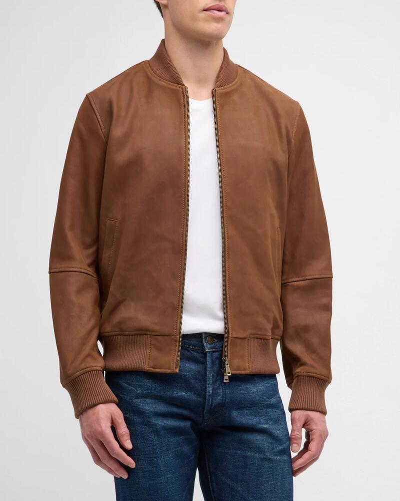 Neiman Marcus Men's Classic Leather Bomber Jacket Cover