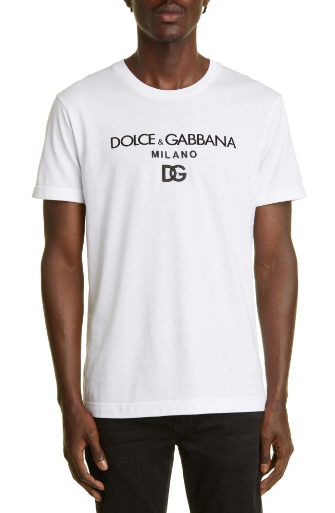 Dolce & Gabbana Men's DG Embroidered T-Shirt in Optical White Cover