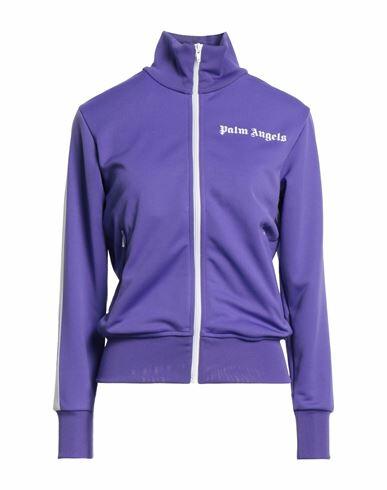 Palm Angels Woman Sweatshirt Purple Polyester, Elastane Cover