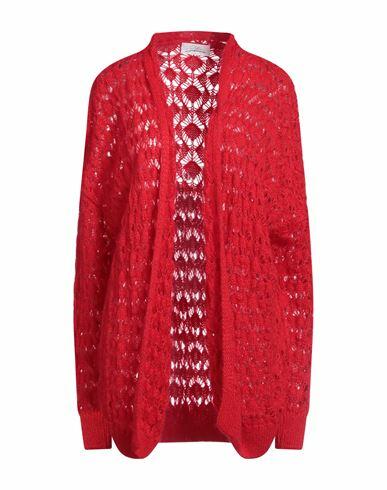 Soallure Woman Cardigan Red Acrylic, Mohair wool, Polyamide Cover