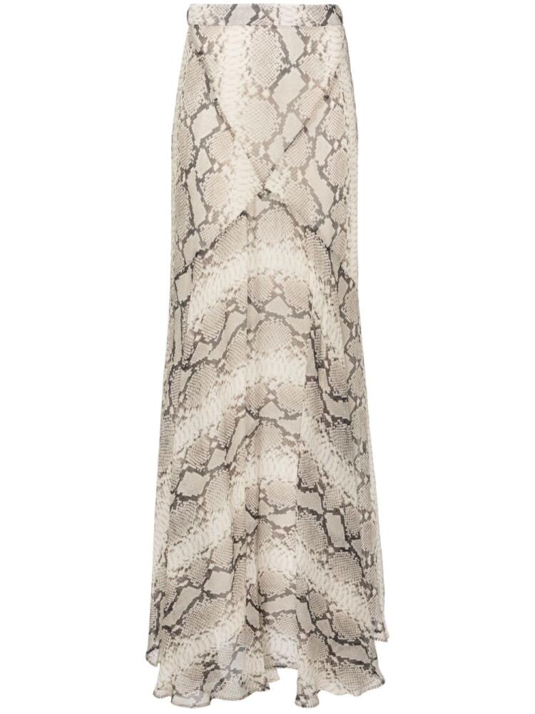 Nina Ricci snakeskin-print mermaid maxi skirt - Neutrals Cover