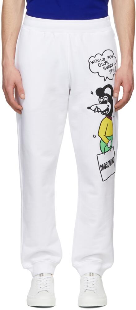 Moschino White Comics Lounge Pants Cover