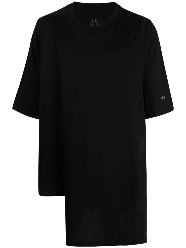 Rick Owens X Champion asymmetric short-sleeved T-shirt - Black Cover