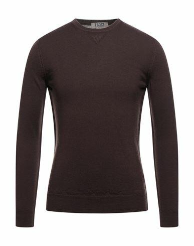 Tsd12 Man Sweater Dark brown Merino Wool, Acrylic Cover