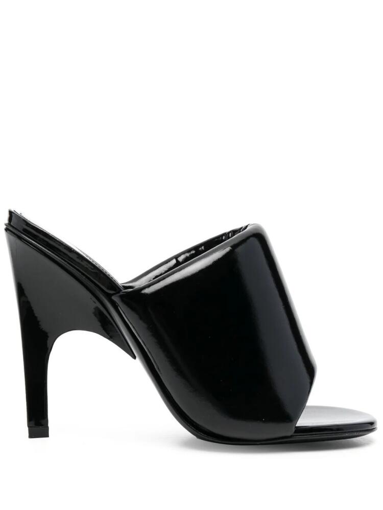 The Attico 120mm patent leather mules - Black Cover