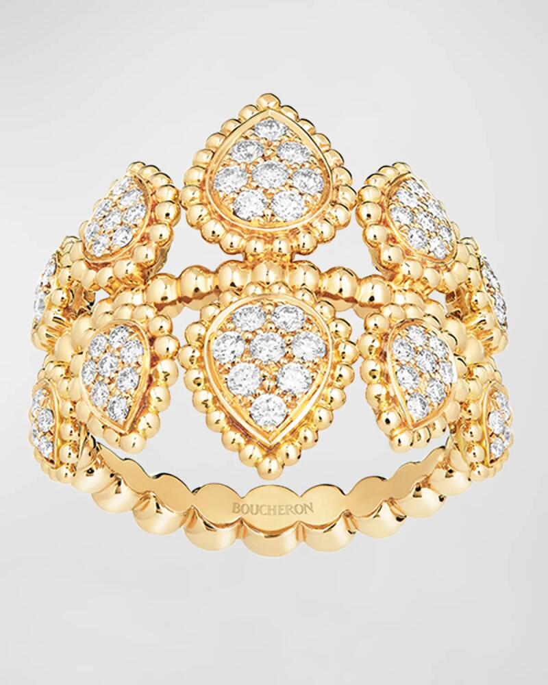 Boucheron Serpent Bohème 18k Yellow Gold Diamond Crown Ring Cover