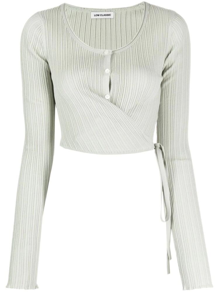 Low Classic ribbed wrap top - Green Cover