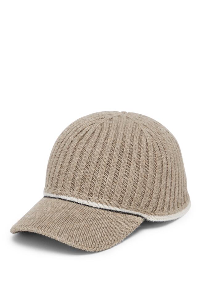 Brunello Cucinelli Baseball Cap with monili in Dove Grey Cover