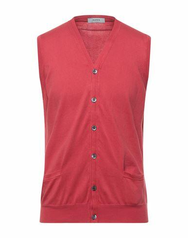 Alpha Studio Man Cardigan Red Cotton Cover