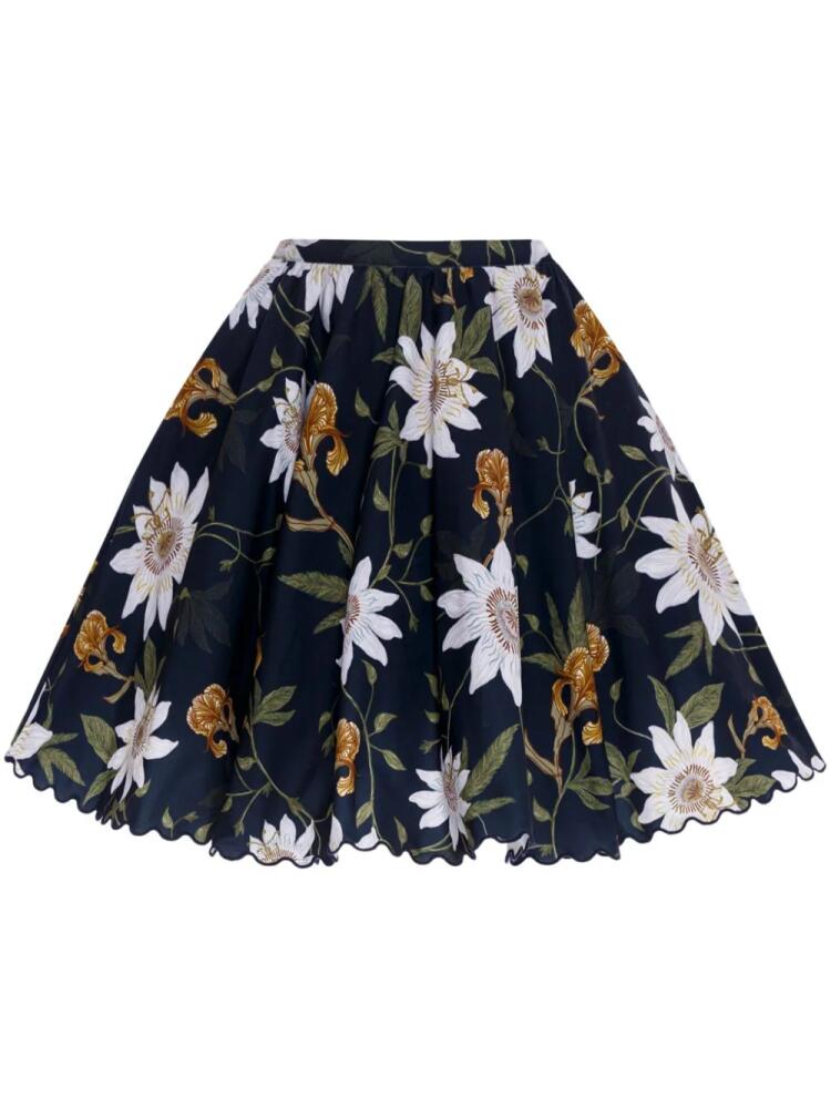 Agua By Agua Bendita Leonora Pasiflora flared skirt - Blue Cover