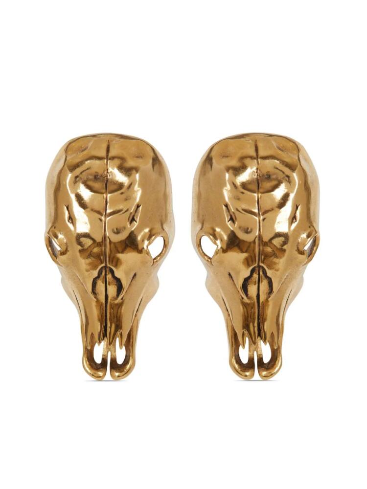 Balmain buffalo-skull earrings - Gold Cover