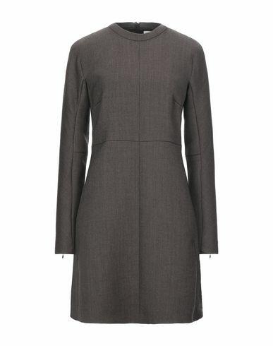 Jil Sander Woman Mini dress Dark brown Virgin Wool, Silk Cover