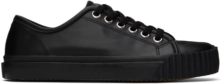 Maison Margiela Black Leather Tabi Low-Top Sneakers Cover