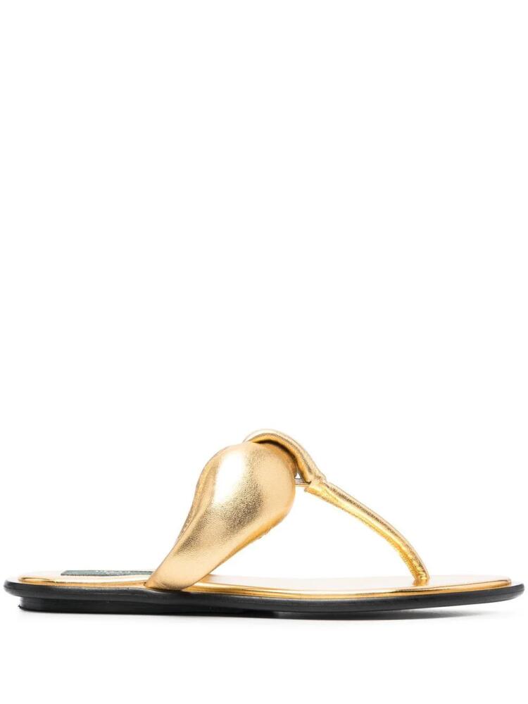 PUCCI metallic-effect thong sandals - Gold Cover