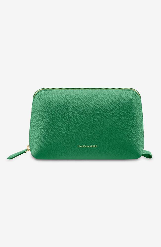 MAISON de SABRÉ Leather Tech Pouch in Emerald Green Cover