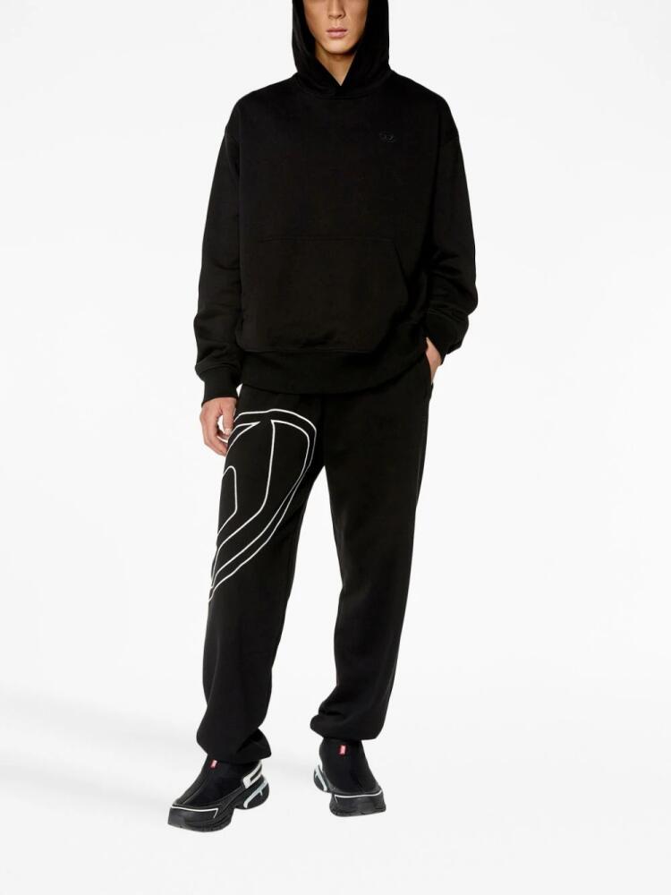 Diesel logo-embroidered cotton track pants - Black Cover