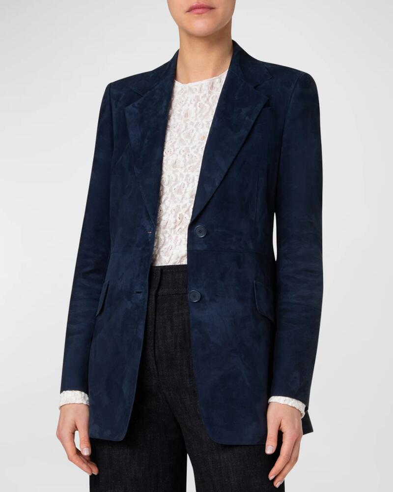 Akris punto Nappa Leather Suede Blazer Jacket Cover