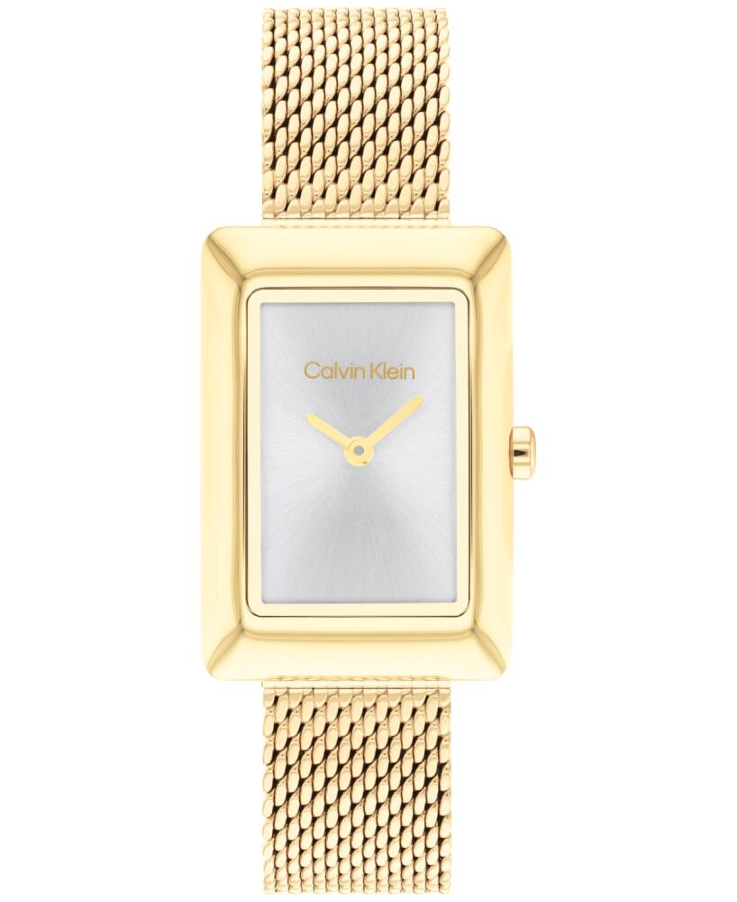 Calvin Klein Women's Two Hand Gold-Tone Stainless Steel Mesh Bracelet Watch 22.5mm - Gold Cover