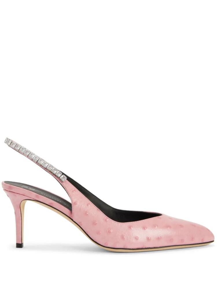 Giuseppe Zanotti Rachyl 70mm ostrich-skin pumps - Pink Cover