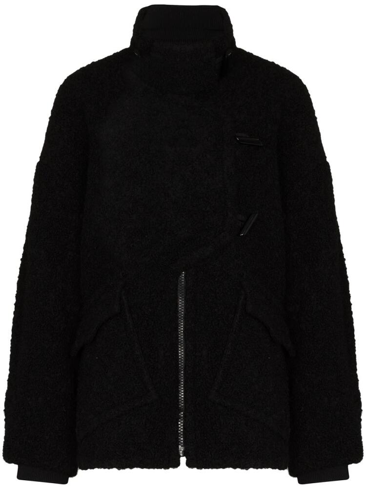 GANNI asymmetric boucle buttoned jacket - Black Cover