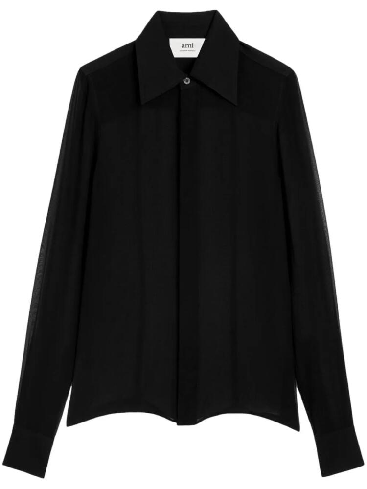 AMI Paris sheer silk shirt - Black Cover