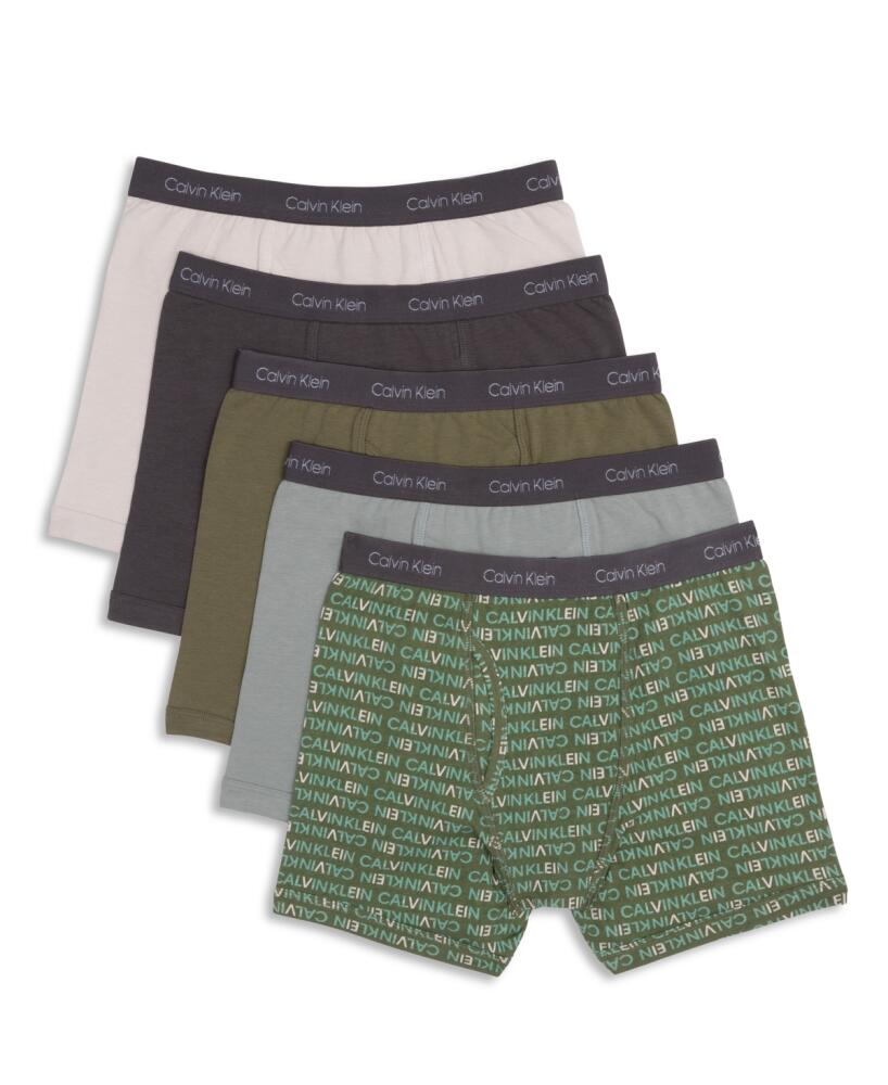 Calvin Klein Big Boys Stretch Boxer Brief, Pack of 5 - Olivine Calvin Wash Cover