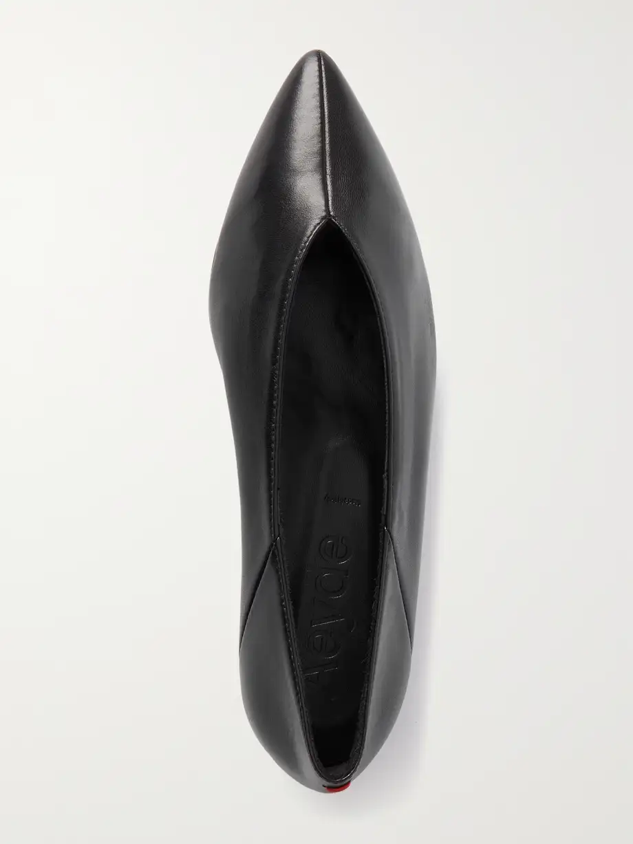 Aeyde - Moa Leather Point-toe Flats - Black Cover