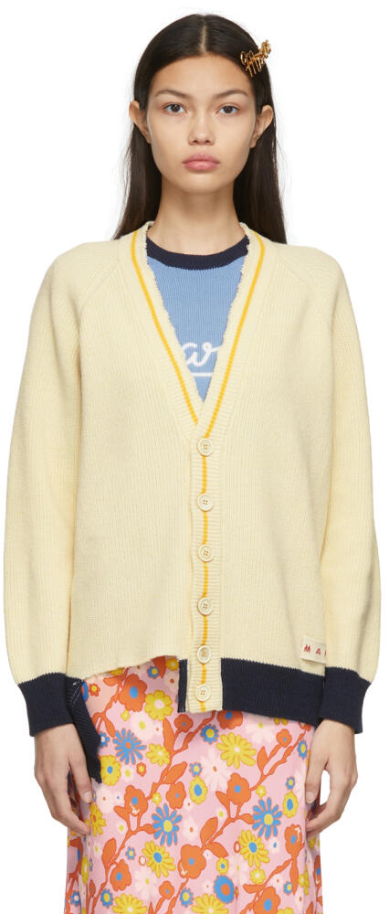 Marni Off-White Broken Ribbed Cardigan Cover