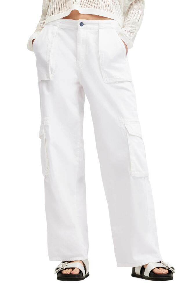 AllSaints Frieda Wide Leg Cargo Pants in Off White Cover