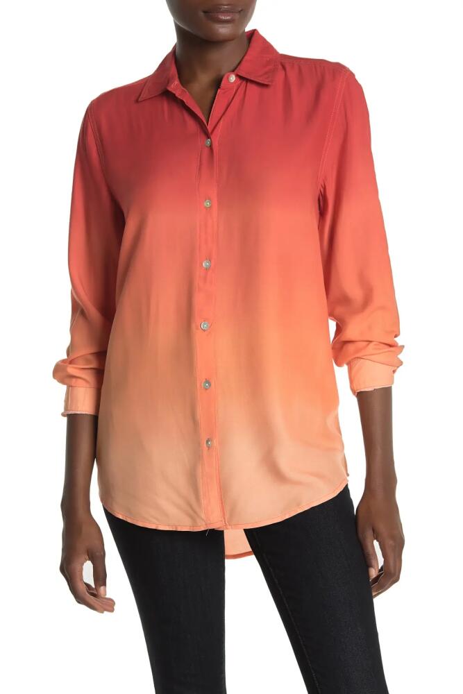 beachlunchlounge Chalanna Dip Dye Long Sleeve Shirt in Coral Ombre Cover