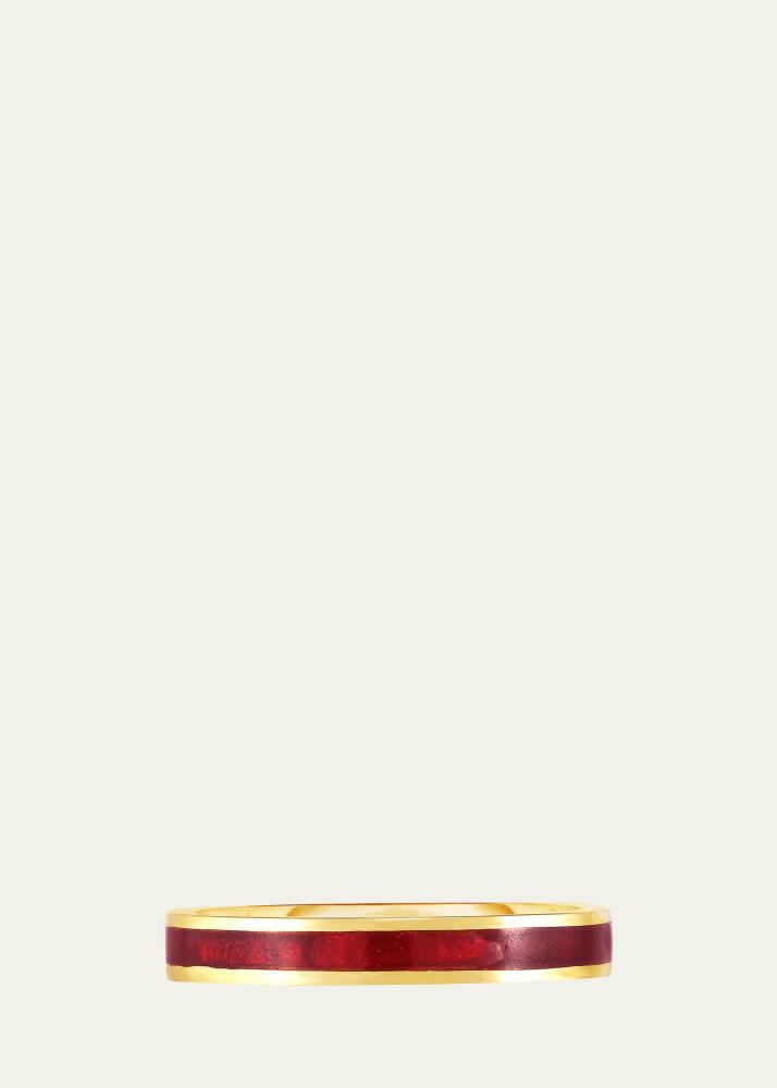 Audrey C. Jewels 18K Yellow Gold Enamel Stacking Band Ring, Size 5-8 Cover