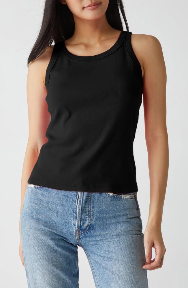 Michael Stars Cassie Binded Cotton Tank in Black Cover