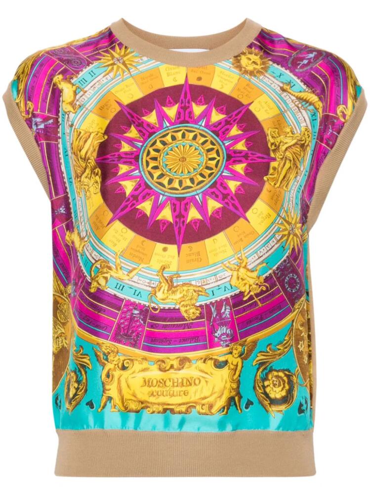 Moschino horoscope-print tank top - Neutrals Cover