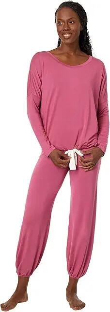 Eberjey Gisele Slouchy Pajama Set (Raspberry/Ivory) Women's Pajama Sets Cover