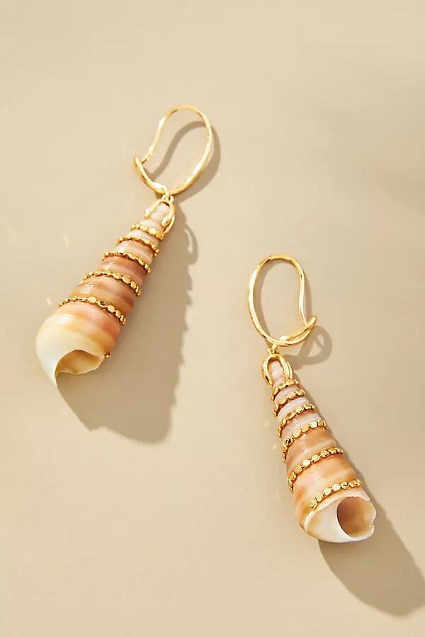 By Anthropologie Long Shell Drop Earrings Cover