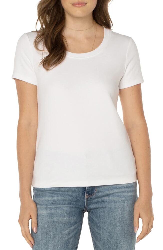 Liverpool Los Angeles Scoop Neck Cotton T-Shirt in White Cover