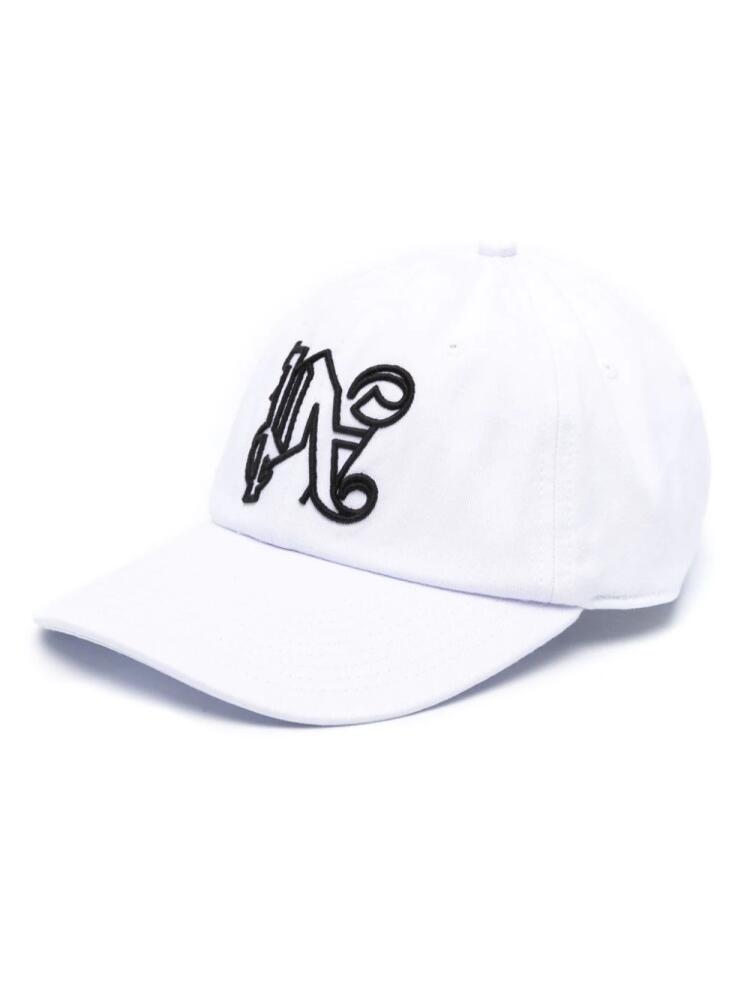 Palm Angels Monogram embroidered baseball cap - White Cover