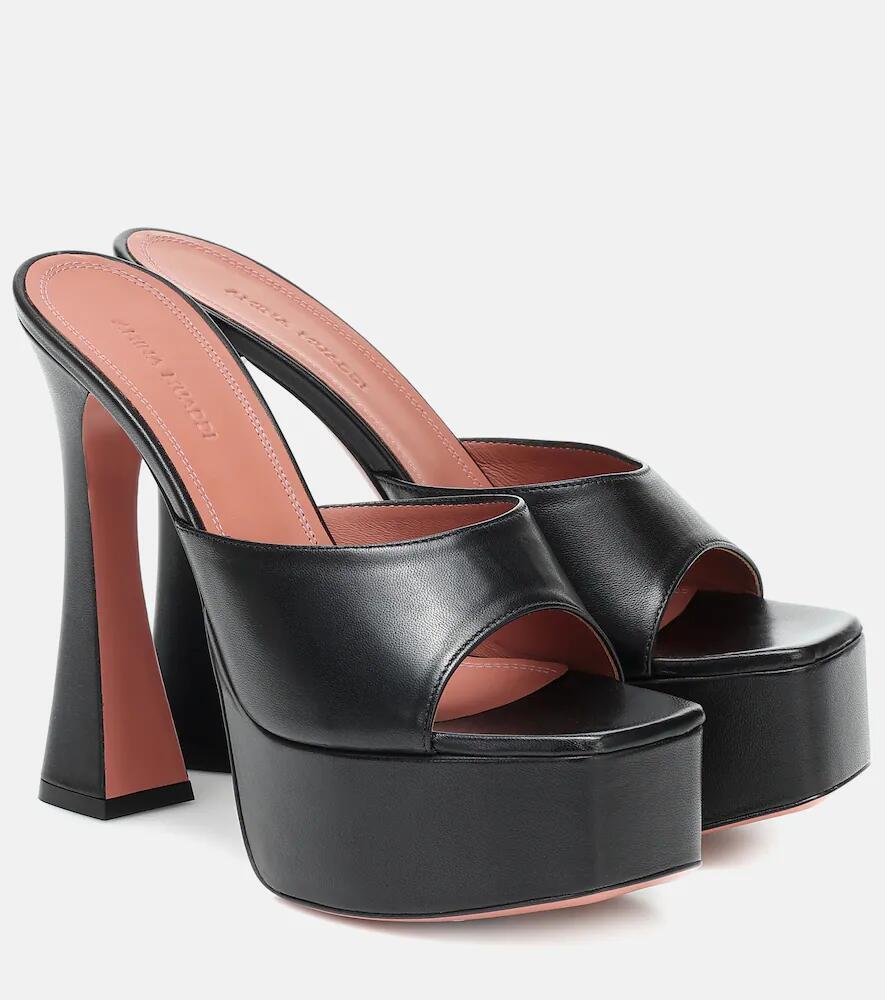 Amina Muaddi Dalida leather platform sandals Cover