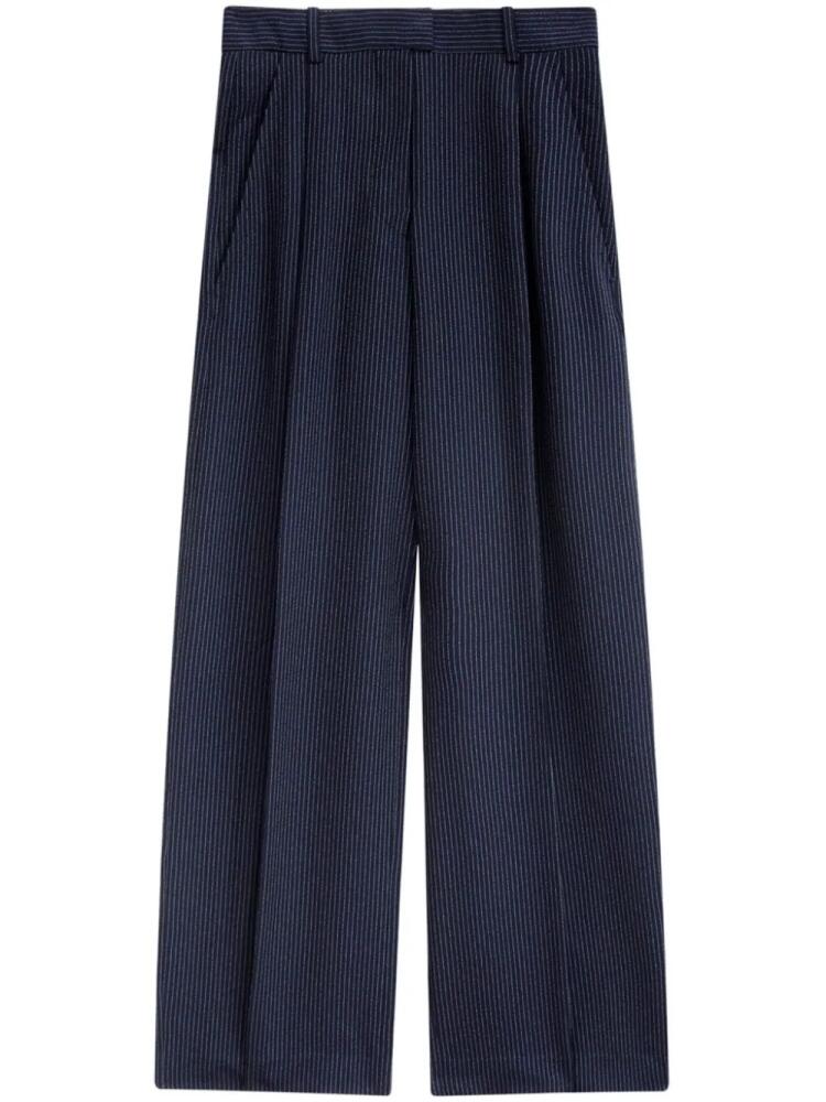 ISABEL MARANT pinstripe high-waist wide-leg tailored trousers - Blue Cover