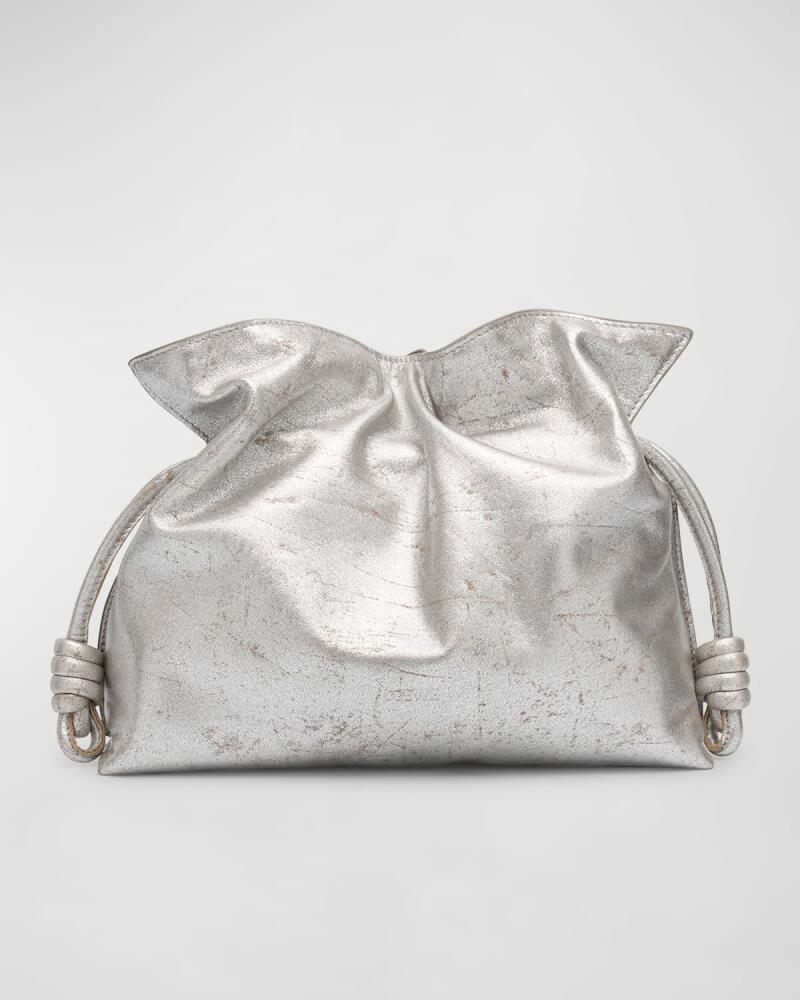 Loewe Flamenco Clutch Bag in Metallic Leather Cover